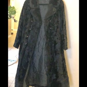 Vintage Black long faux fur coat